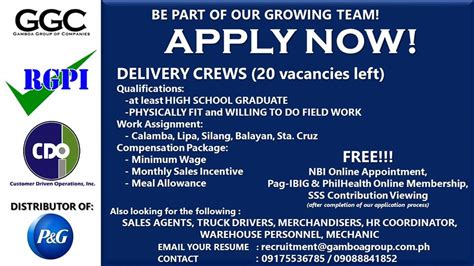 sa RGPI HIRING kami .